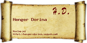 Henger Dorina névjegykártya